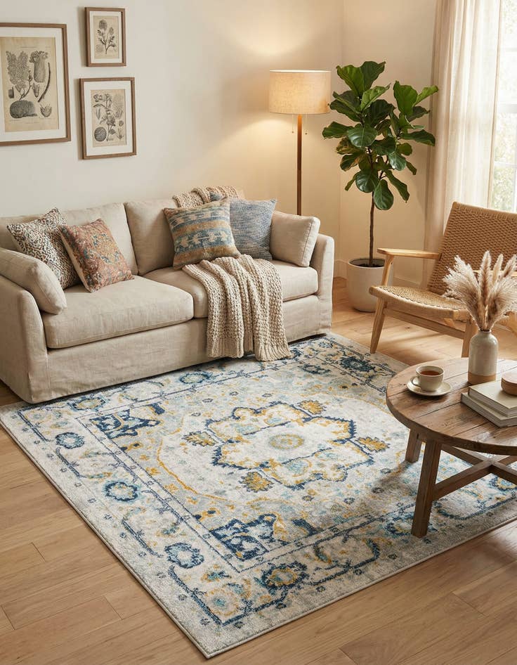 Detail image of  5' 3 x 5' 3 Madeline Vintage Square Rug