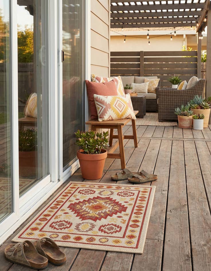 Detail image of 2' x 3'  Washable Baja Indoor / Outdoor Rug