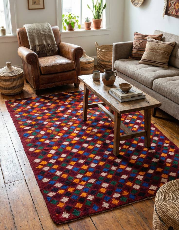 Detail image of 4' x 6' 1  Hand Knotted Balouch Wool Rug