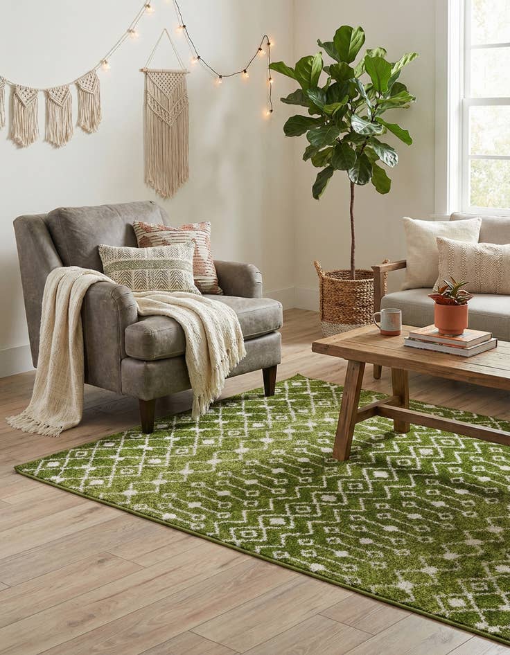 Detail image of  4' x 6' Moroccan Trellis Rug