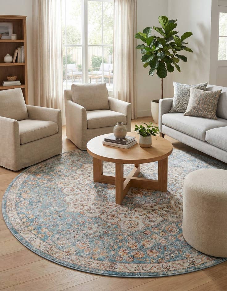 Detail image of 7' x 7' Newport Round Rug