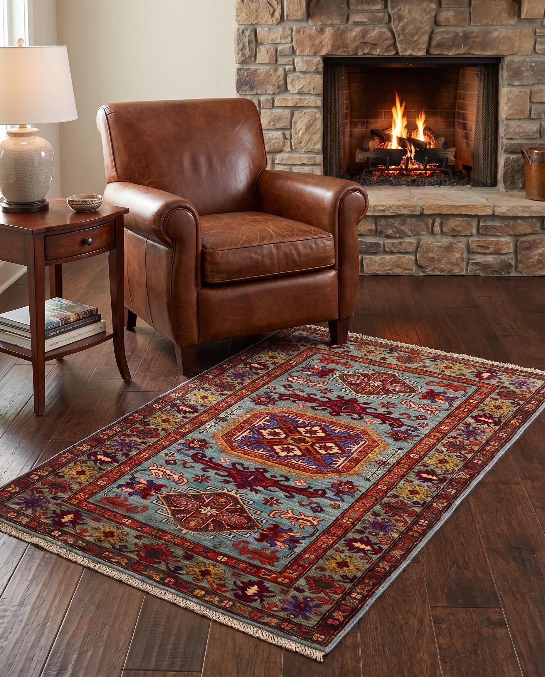 3' 4 x 5' 3 Hand Knotted Kazak Rug