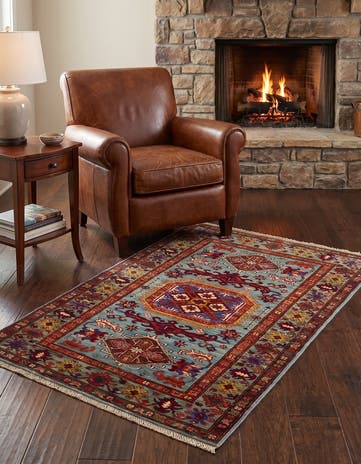 3' 4 x 5' 3 Hand Knotted Kazak Rug