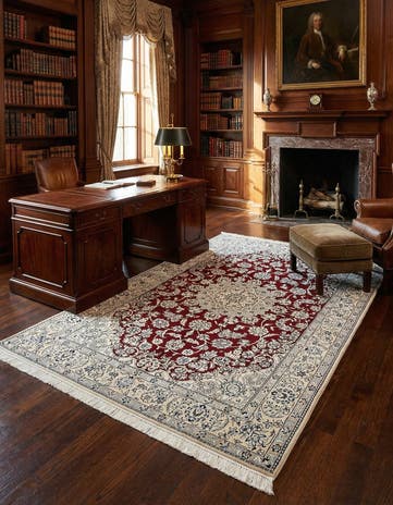 5' 1 x 8' 3 Hand Knotted Nain Persian Rug