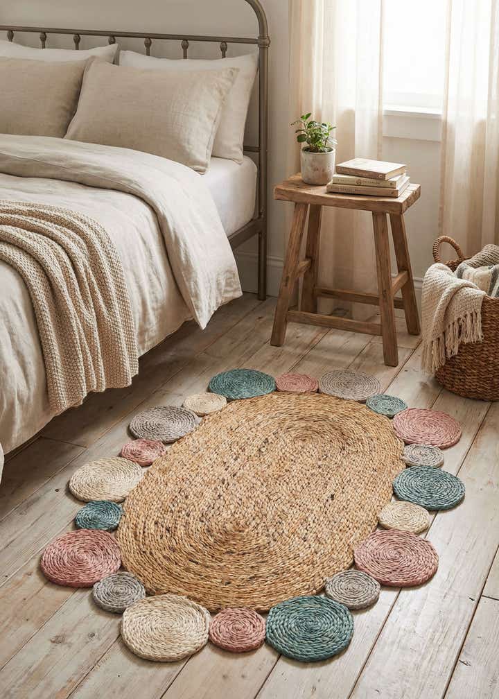 2' x 3' 1 Handmade Braided Jute Oval Rug