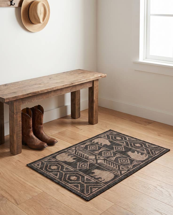 Vue détaillée : 60cm x 95cm Facile à nettoyer Southwestern Tapis Intérieur / Extérieur