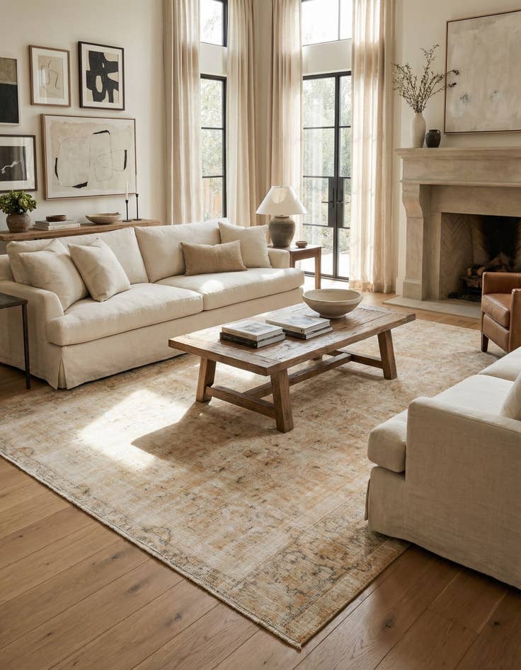 Detail image of  9' 10 x 12' 9  Hand Knotted Ultra Vintage Persian Wool Rug