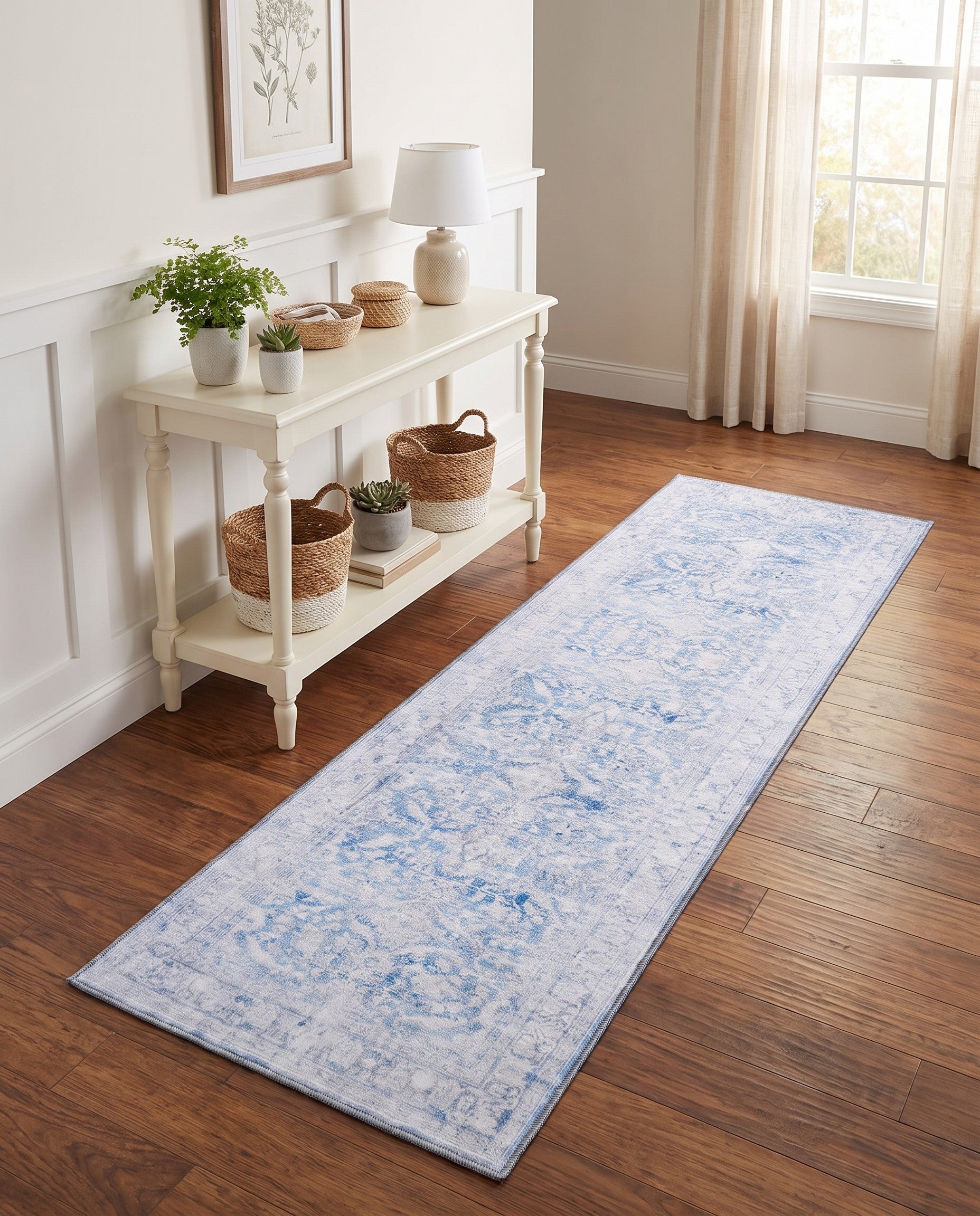 2' x 6' Washable Timeless Runner Rug