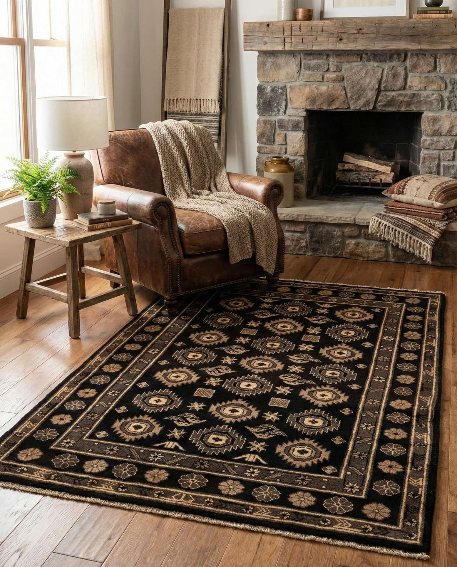 4' x 5' 9 Hand Knotted Balouch Wool Rug