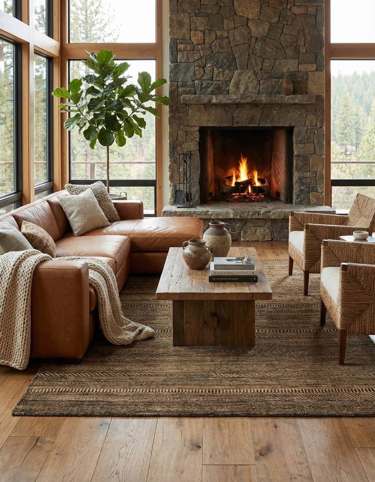 Detail image of 5' 7 x 8' Juma Wool Rug