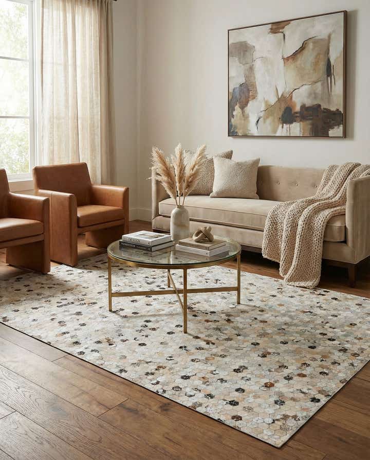 4' 9 x 6' 9 Cowhide Stocks Rug
