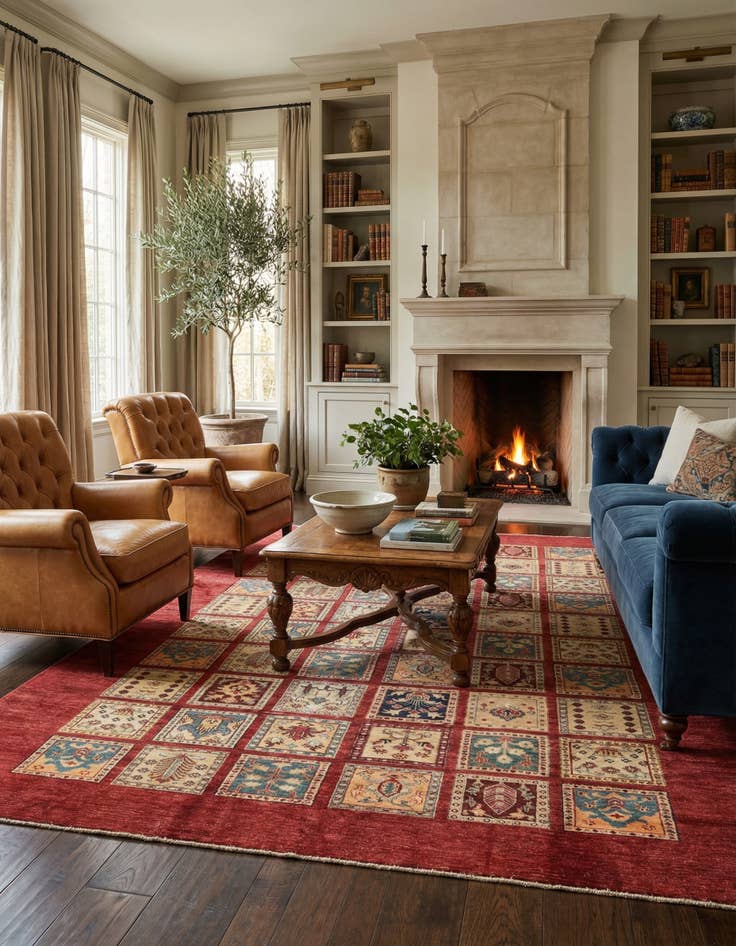 Detail image of 6' 8 x 9' 10  Hand Knotted Ariana Ziegler Rug