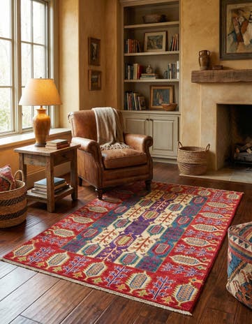 3' 4 x 5' Hand Knotted Kazak Rug