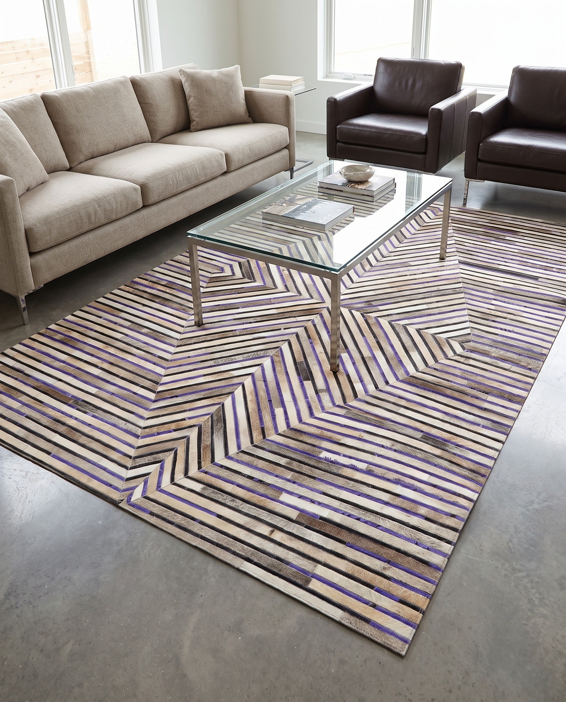 5' x 7' 10 Cowhide Stocks Rug