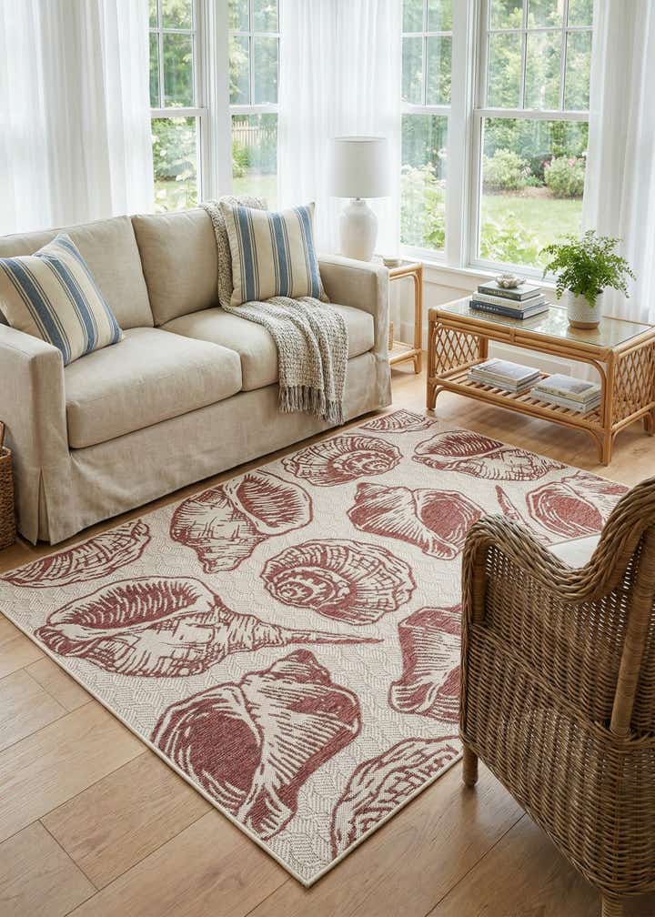 5' 3 x 8' Easy-Clean Coastal Indoor / Outdoor Rug