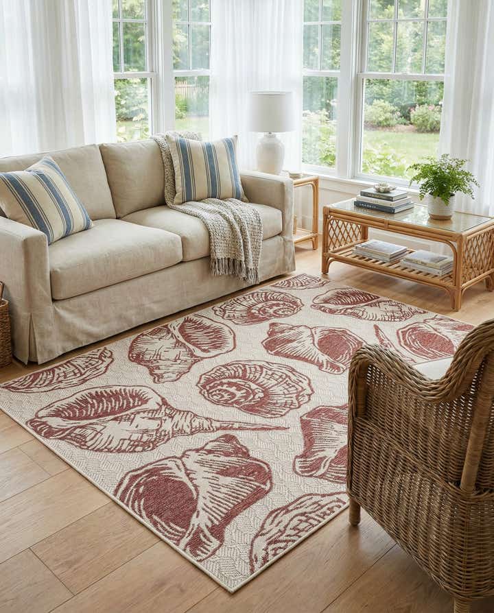 5' 3 x 8' Easy-Clean Coastal Indoor / Outdoor Rug