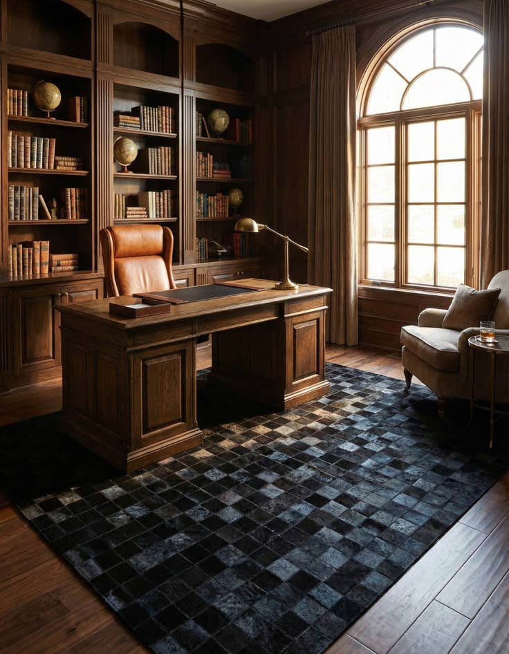 Detail image of  5' 3 x 8' 2 Cowhide - Patchwork Rug