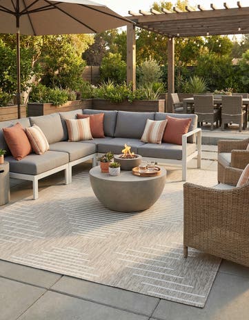 7' 10 x 10' Easy-Clean Modern Indoor / Outdoor Rug