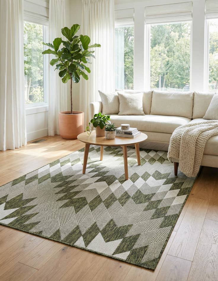 Detail image of  4' x 6'  Washable Modern Indoor / Outdoor Rug