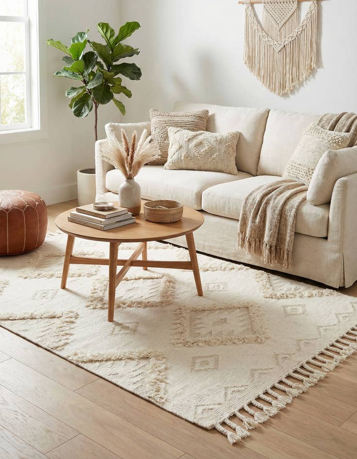 Detail image of 6' 1 x 9'  Hand Woven Arizona Wool Rug