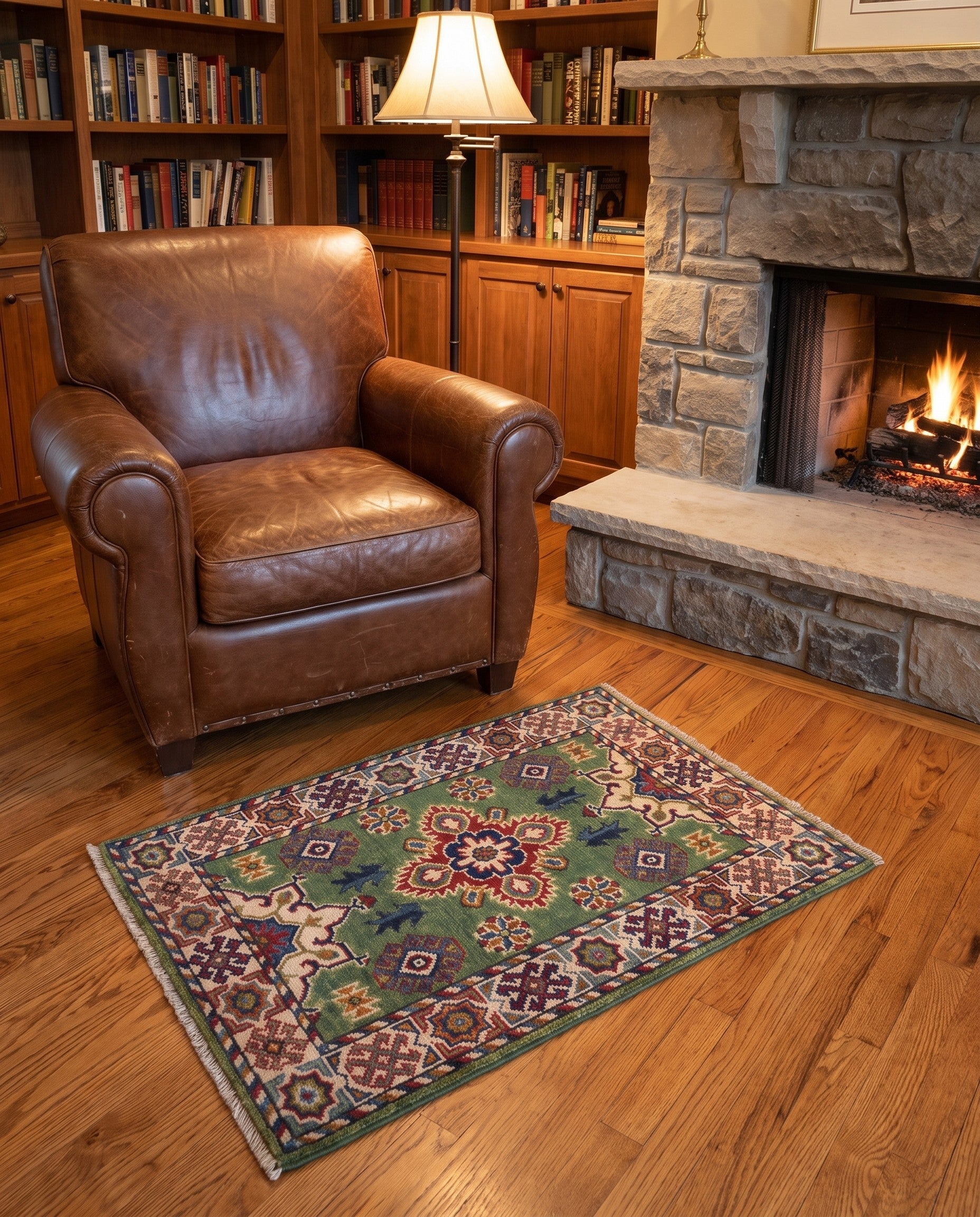 2' x 3' 1 Hand Knotted Kazak Rug