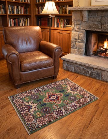 2' x 3' 1 Hand Knotted Kazak Rug