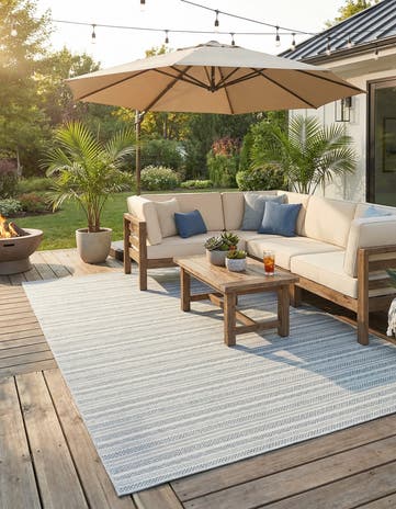 9' x 12' Easy-Clean Ribbon Indoor / Outdoor Rug