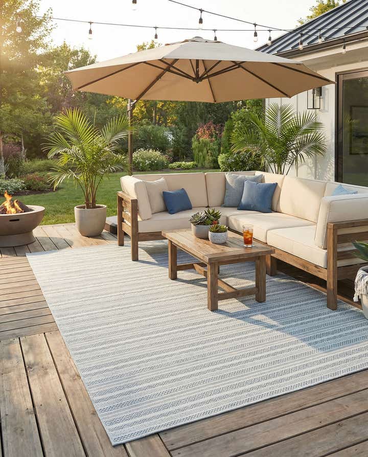 9' x 12' Easy-Clean Ribbon Indoor / Outdoor Rug