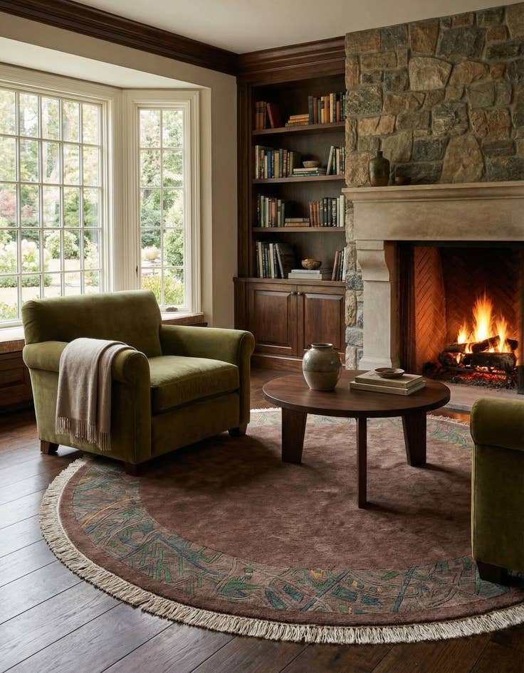 Detail image of 7' 5 x 7' 6  Hand Knotted Tibet Wool Round Rug