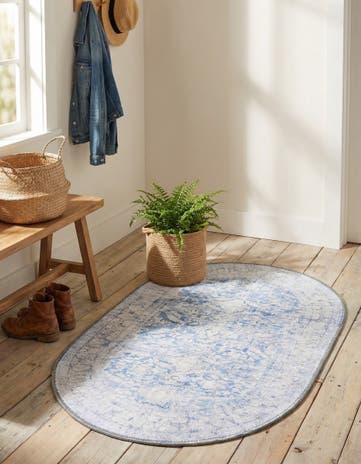 2' x 3' Washable Timeless Oval Rug