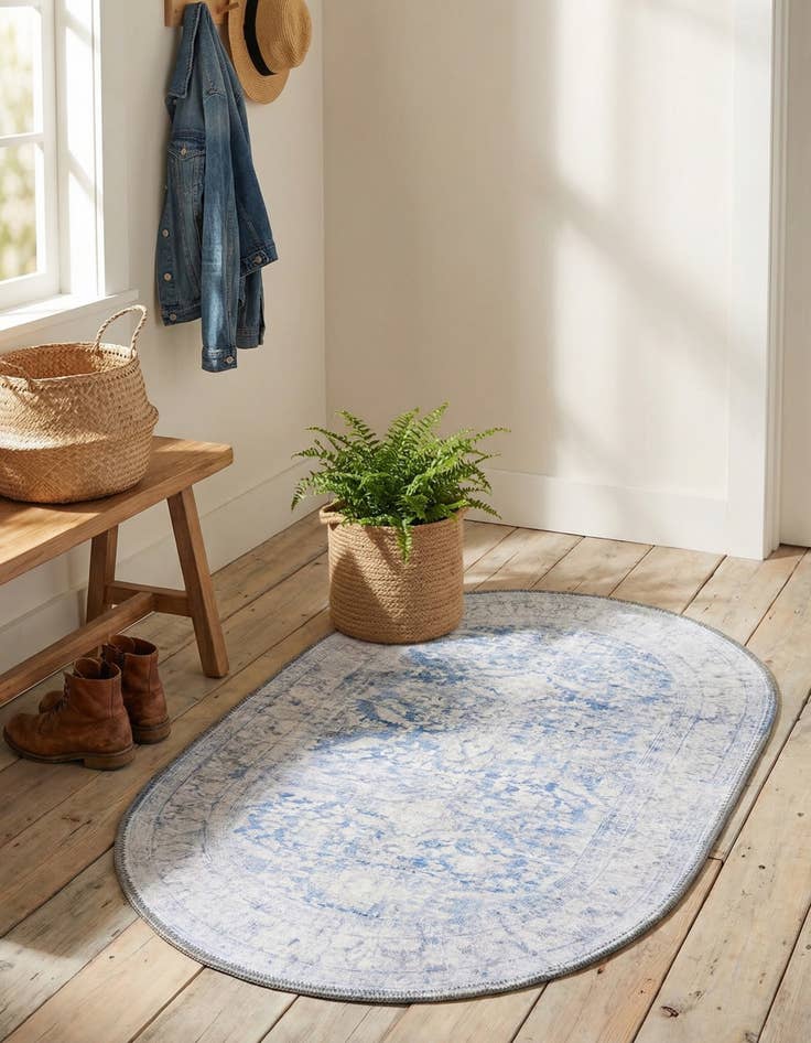 Detail image of 2' x 3' Washable Timeless Oval Rug
