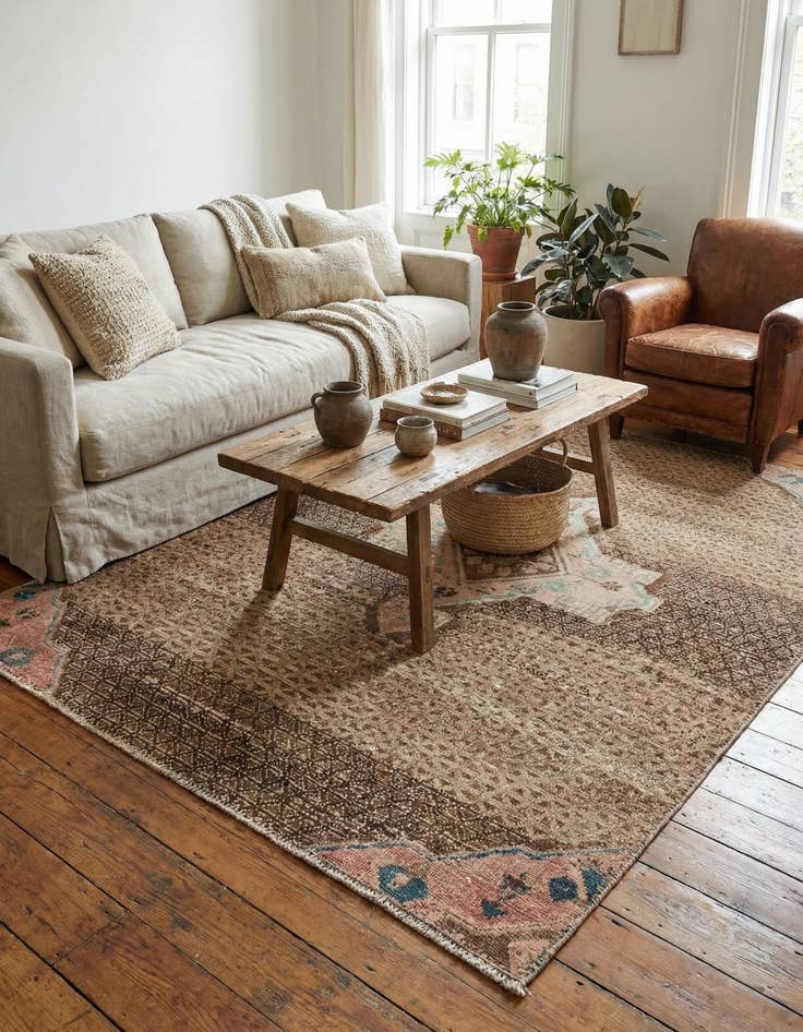 Detail image of 3' 2 x 7' 5  Hand Knotted Ultra Vintage Persian Wool Runner Rug