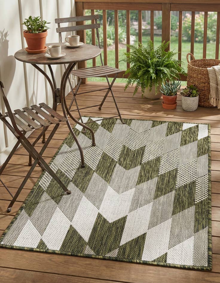 Detail image of 2' x 3'  Washable Modern Indoor / Outdoor Rug