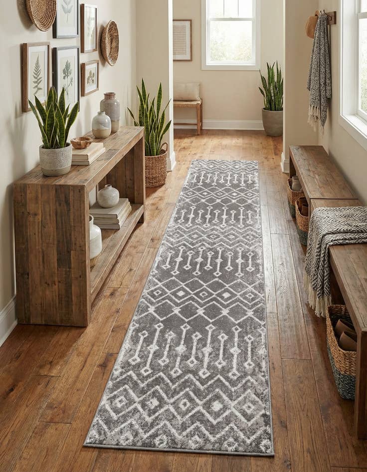 Detail image of  2' 7 x 13' Bohemian Trellis Runner Rug