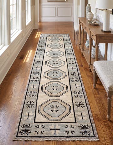 2' 9 x 10' 6 Hand Knotted Oushak Wool Runner Rug