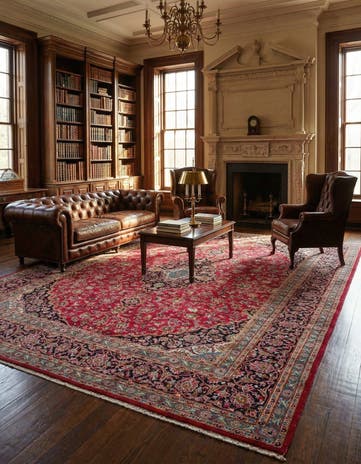 9' 8 x 12' 7 Hand Knotted Mashad Persian Wool Rug