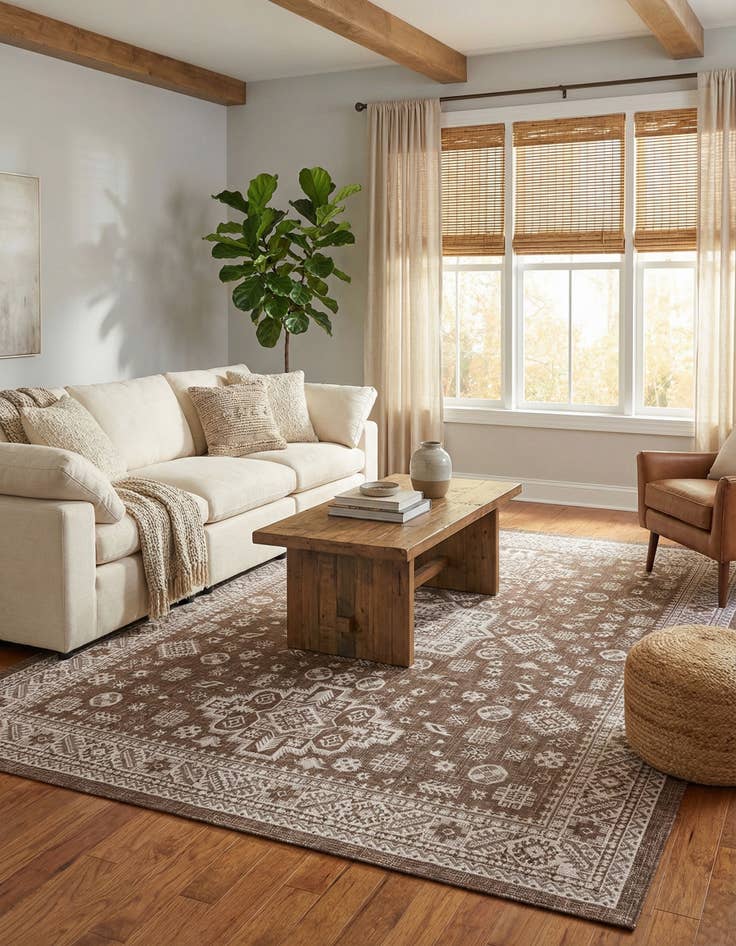 Detail image of 10' x 13'  Washable Aztec Indoor / Outdoor Rug