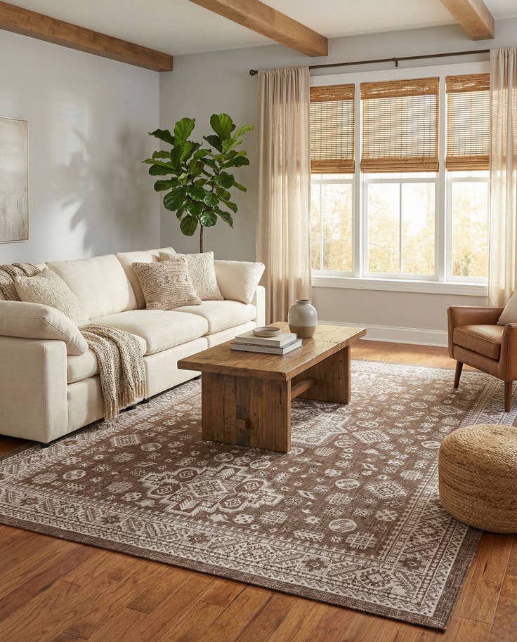Detail image of 10' x 13' Easy-Clean Aztec Indoor / Outdoor Rug