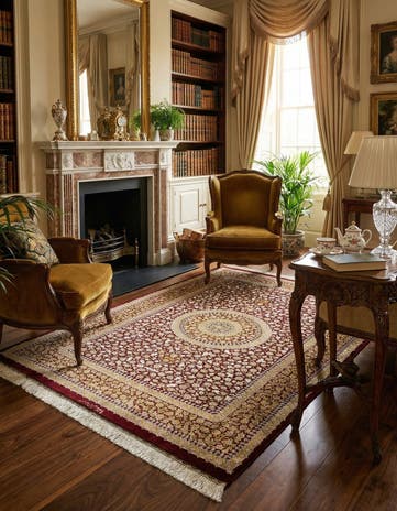 4' 5 x 6' 8 Ghom Silk Rug