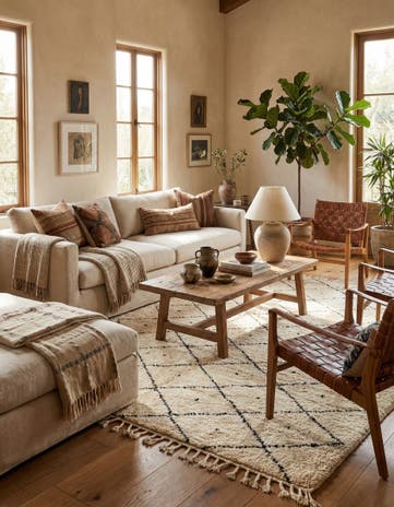5' 4 x 8' 3 Hand Knotted Moroccan Wool Rug