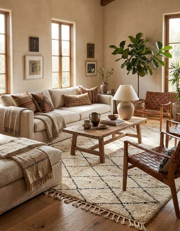 5' 4 x 8' 3 Hand Knotted Moroccan Wool Rug