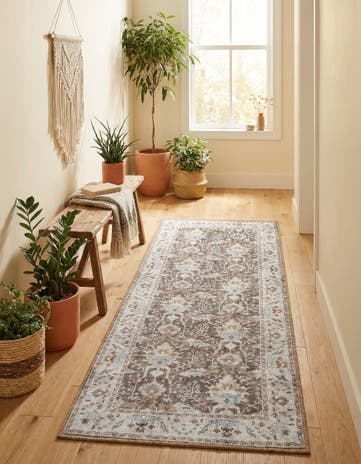 2' x 5' 1 Washable Timeless Runner Rug
