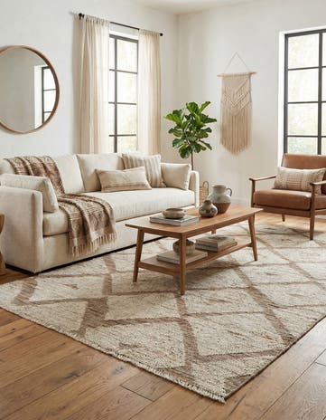 4' 4 x 7' 9 Hand Knotted Moroccan Wool Rug