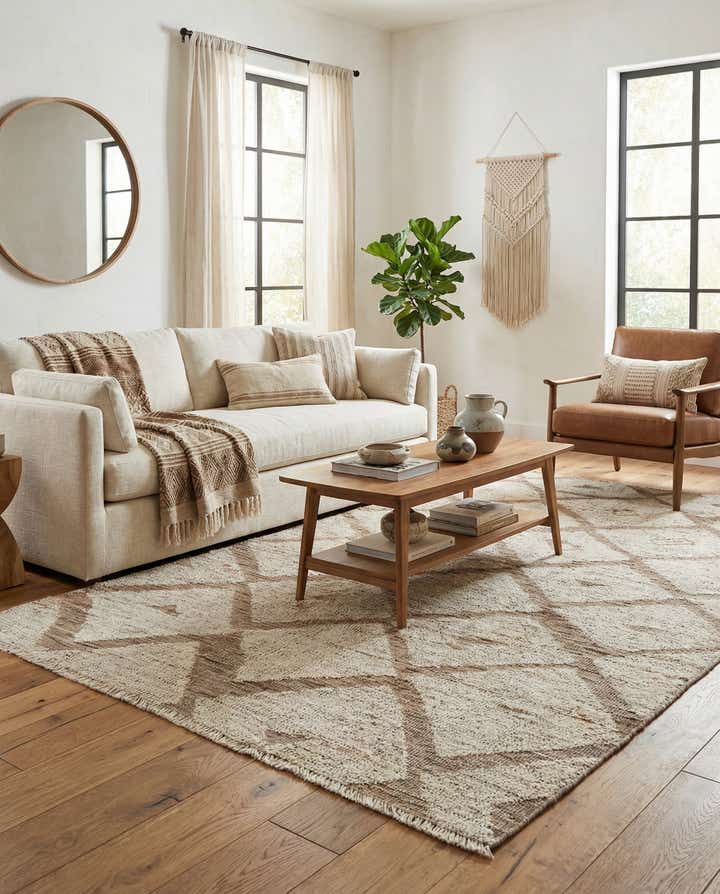 4' 4 x 7' 9 Hand Knotted Moroccan Wool Rug