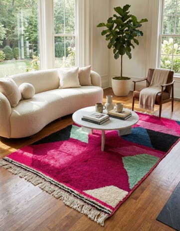 5' 2 x 8' 2 Hand Knotted Moroccan Wool Rug