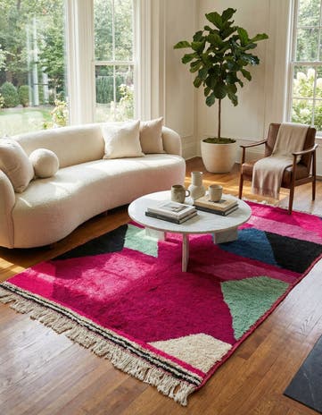 5' 2 x 8' 2 Hand Knotted Moroccan Wool Rug