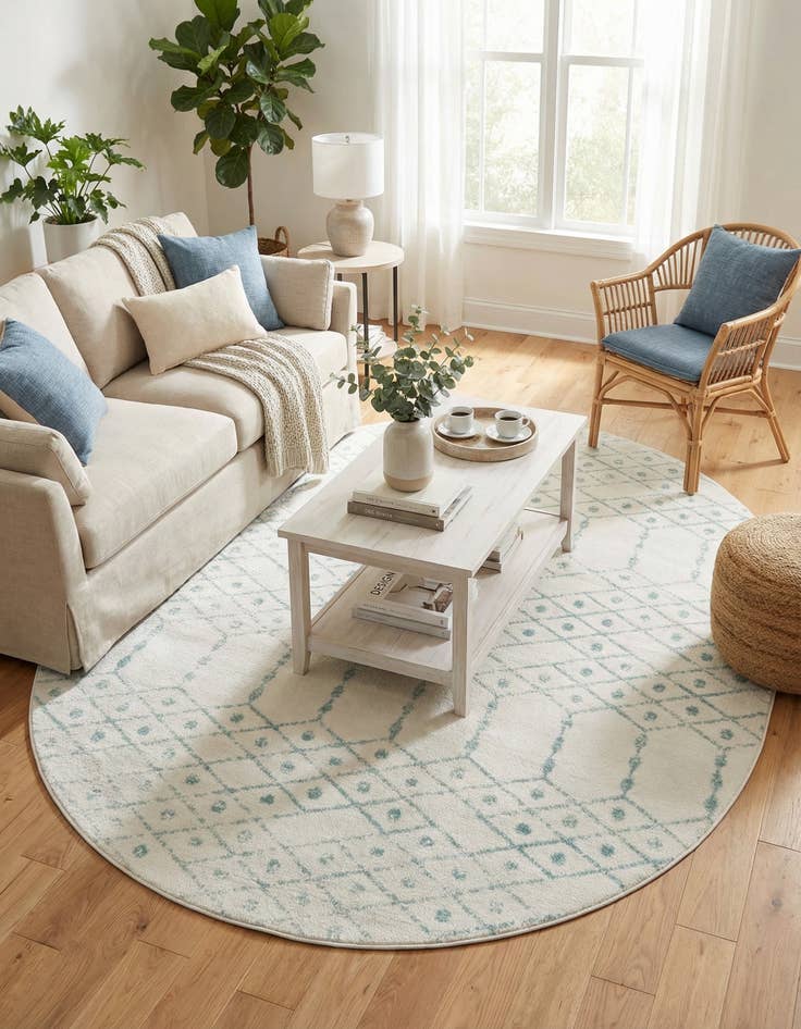 Detail image of  7' 10 x 10' Paxon Trellis Oval Rug