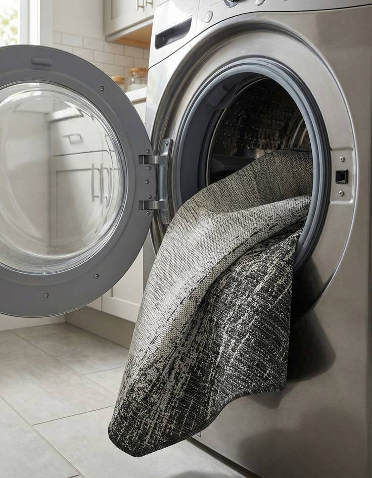 Detail image of 5' 3 x 5' 3  Washable Modern Indoor / Outdoor Octagon Rug