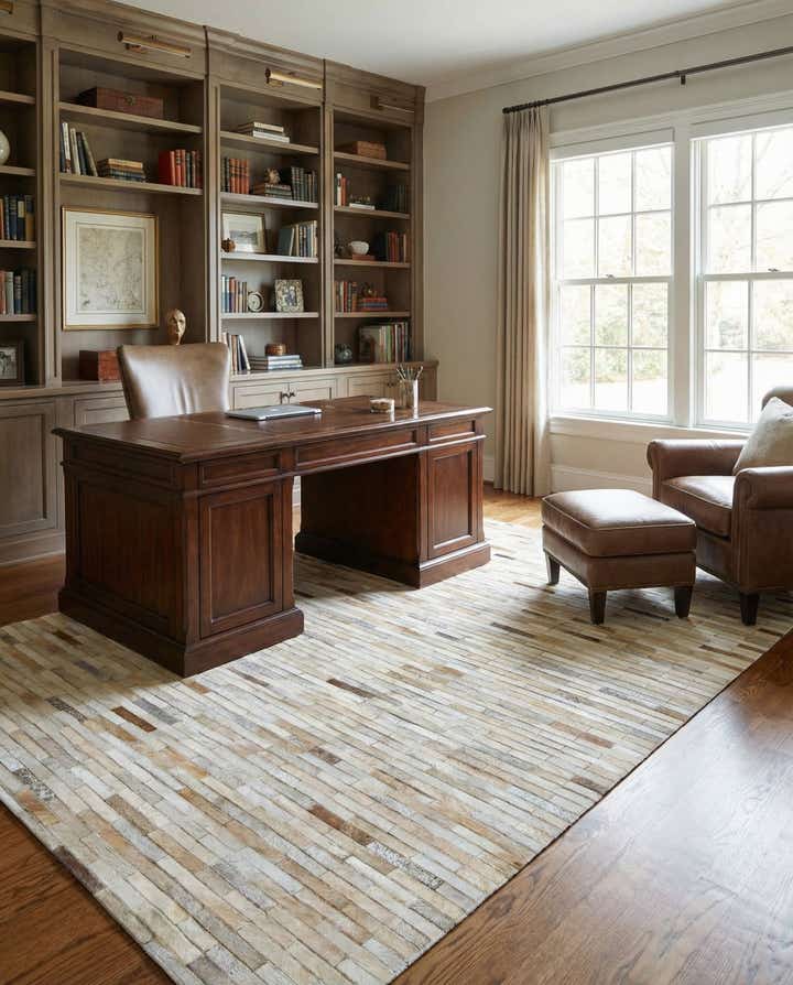5' x 8' Cowhide Leather Rug