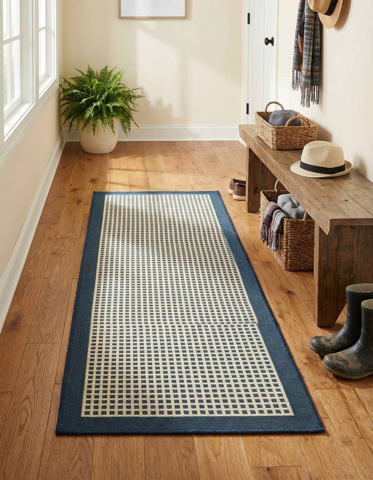 Detail image of 2' x 5' Easy-Clean Border Indoor / Outdoor Runner Rug